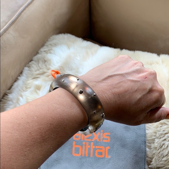 Alexis Bittar Studded Lucite Cuff Bangle Bracelet - Picture 4 of 6